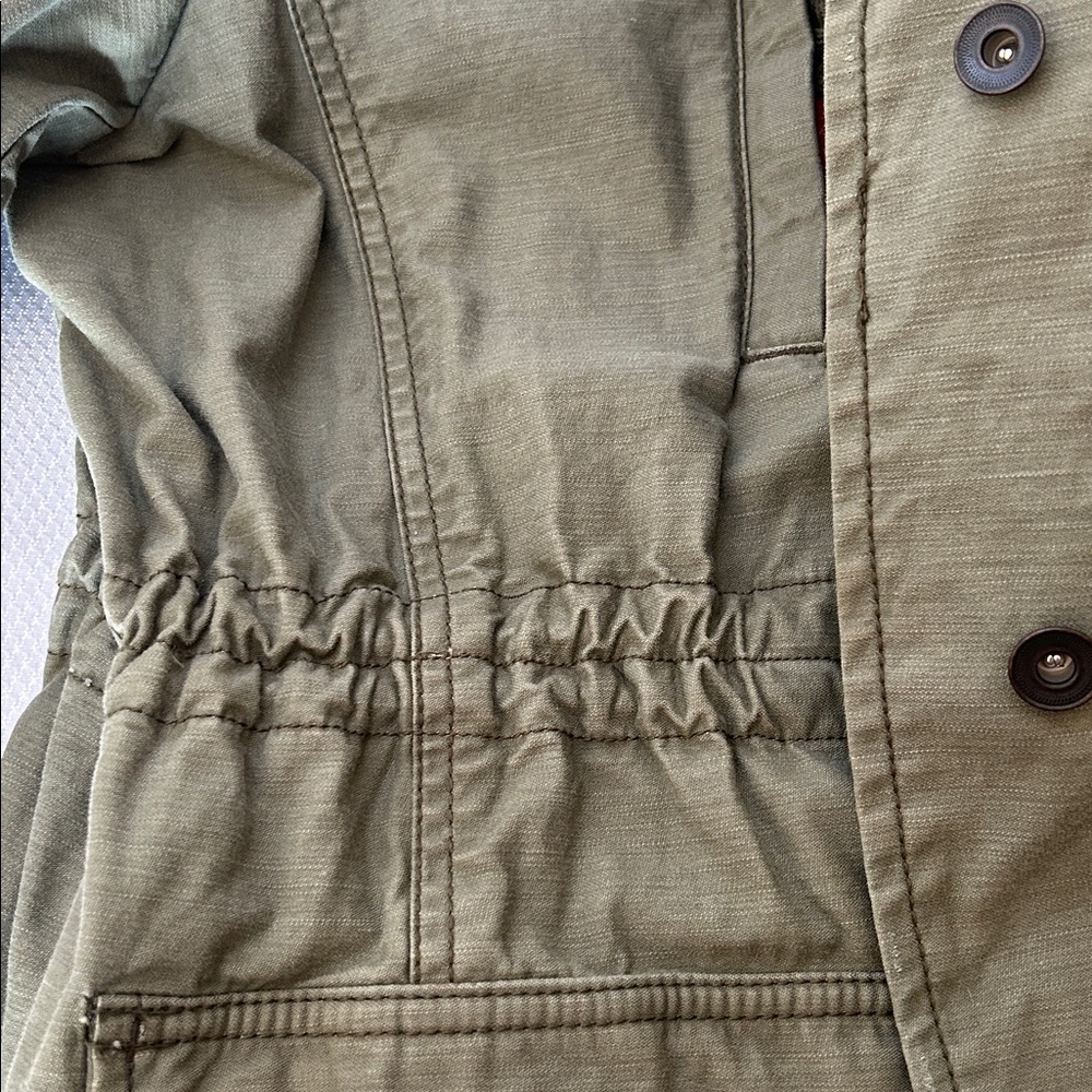 GAP Women’s XL Army Green 100% Cotton Heavy Duty Button Front Utility Jacket - Picture 10 of 12